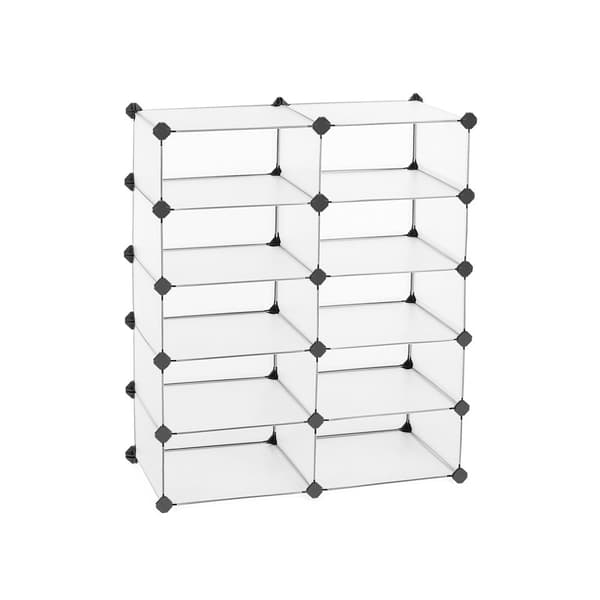 Schmall skoskab semi-transparent hvid