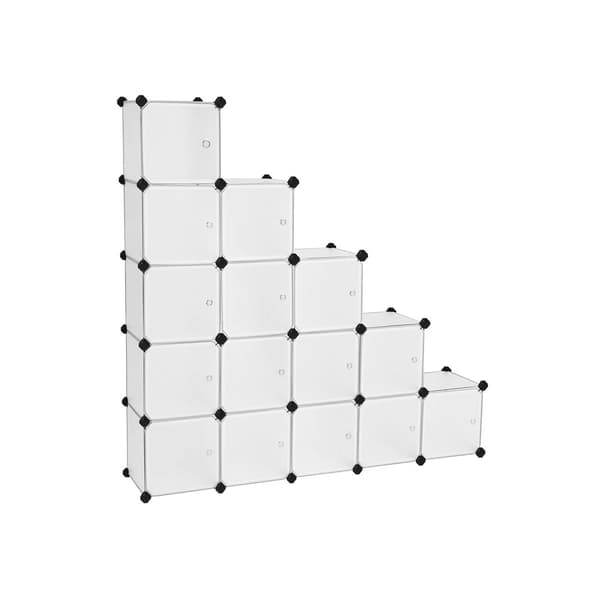 15-kuutioinen DIY-varastoinnin järjestäjäyksikkö, muovinen kaappi, vaatekaappi, ovilla, vaatteille, kengille, kengille, leluille, kirjoille, helppo k