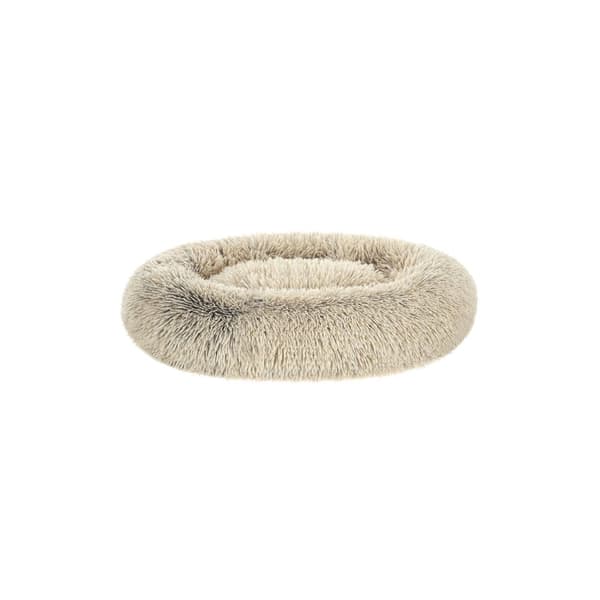 Hundbädd fluffig med donutkudde ombré khaki