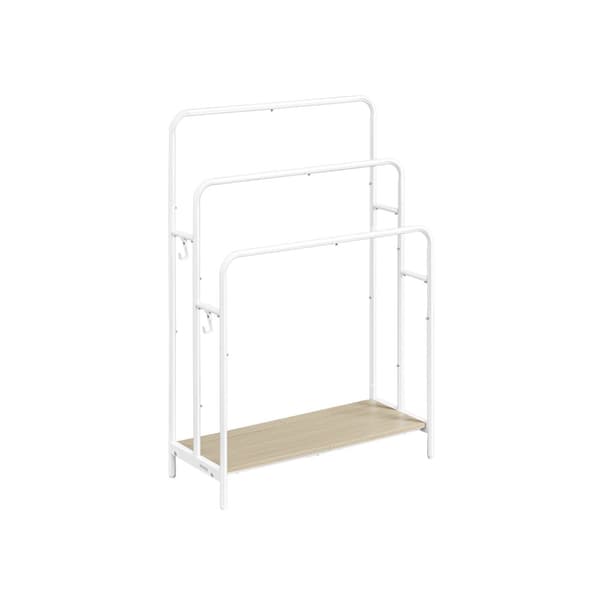 Håndklædestang med 3 skinner sky hvid-naturlig beige