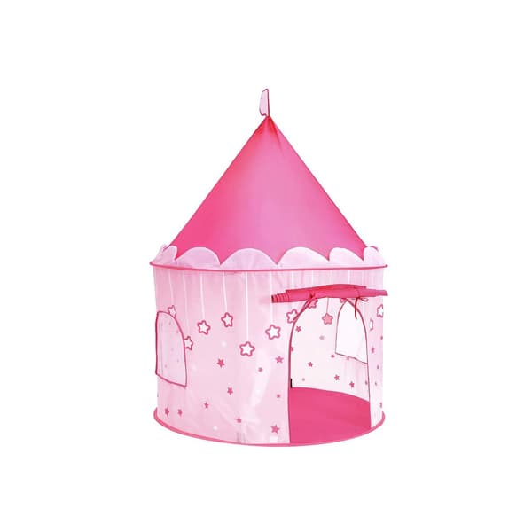 Prinsessa linna leikkiteltta tytöille taaperoille, sisä- ja ulkoleikkimökki, kannettava Pop Up Play Teepee, lahja lapsille, vaaleanpunainen