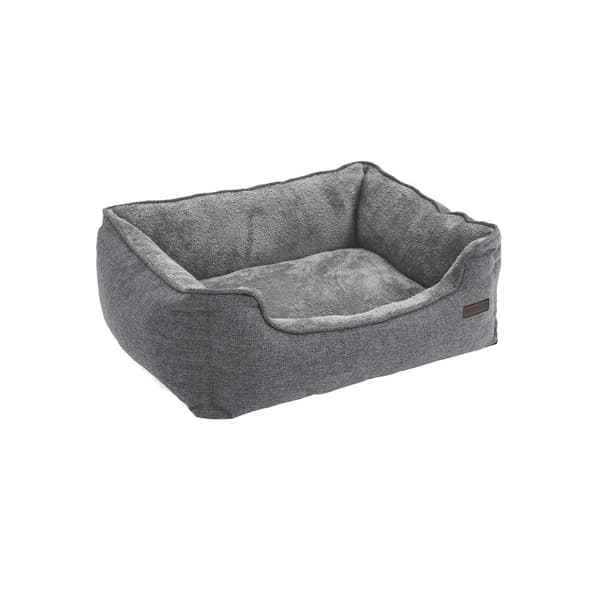 Koiran sänky, Pellava-Look Pet Bed, koiran sohvasänky korotetuilla reunoilla, liukumaton pohja, irrotettava pestävä kansi, M, pienille koirille, 70 x
