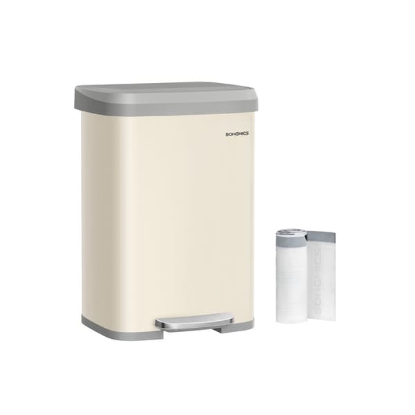 Köksavfallstunna med lock 50 liter sandbeige-dove grey