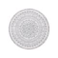 Miniatyrbillede 1 af 6: Tæppe, diameter 160 cm, skridsikkert rundt tæppe, boligindretning, til stue, soveværelse, kan vaskes i maskine, boho-stil, duegrå