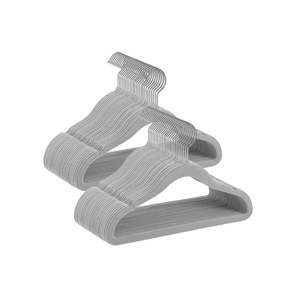 Barnklädhängare set om 50 med 360° roterande krokar dove grey
