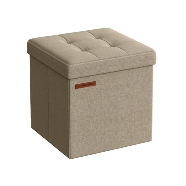Foldeskammel med opbevaringsplads 30 x 30 cm kamelbrun