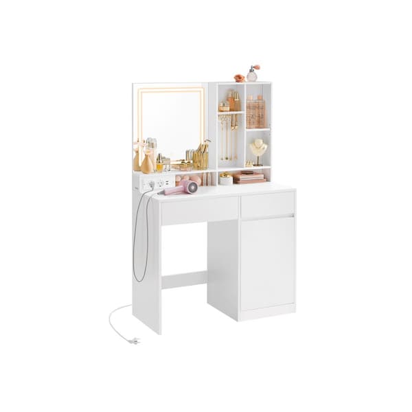 Sminkbord med LED-belysning 90 cm brett