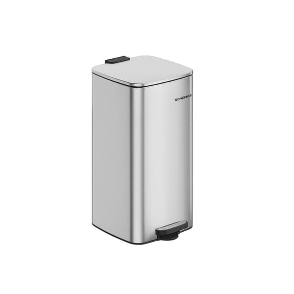 30 liters affaldsspand i stål metallic sølv
