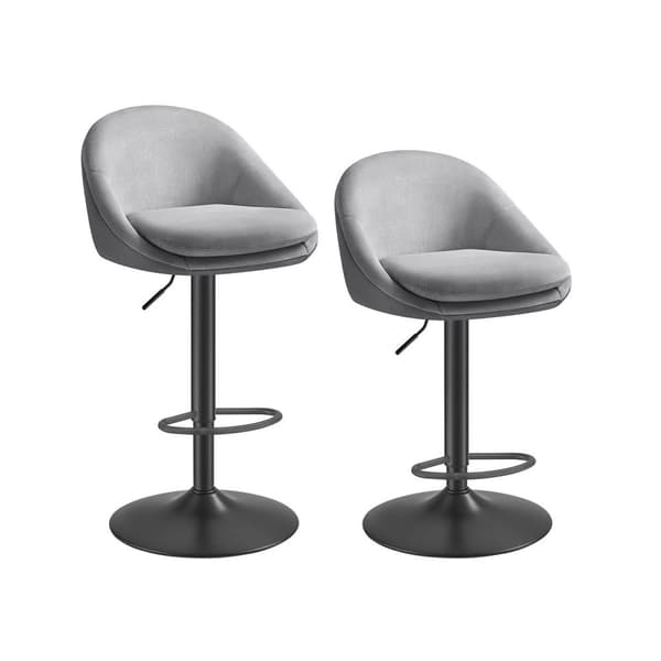 Barstol sæt med 2 højdejusterbare dove grey-ink black