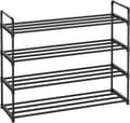 Miniatyrbillede 1 af 6: Skostativ, 4-lags skoorganisator, metalstativ til opbevaring af 20 par sko, nem montering, entré, sort LSA14BK