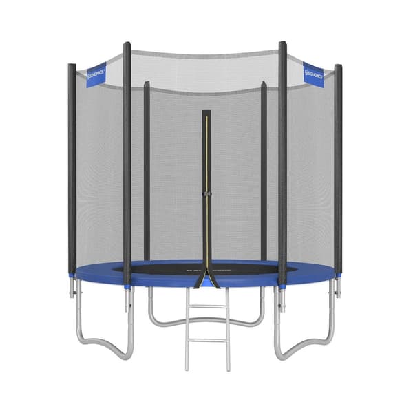 Trampolin Ø 183 cm med net til haven blå