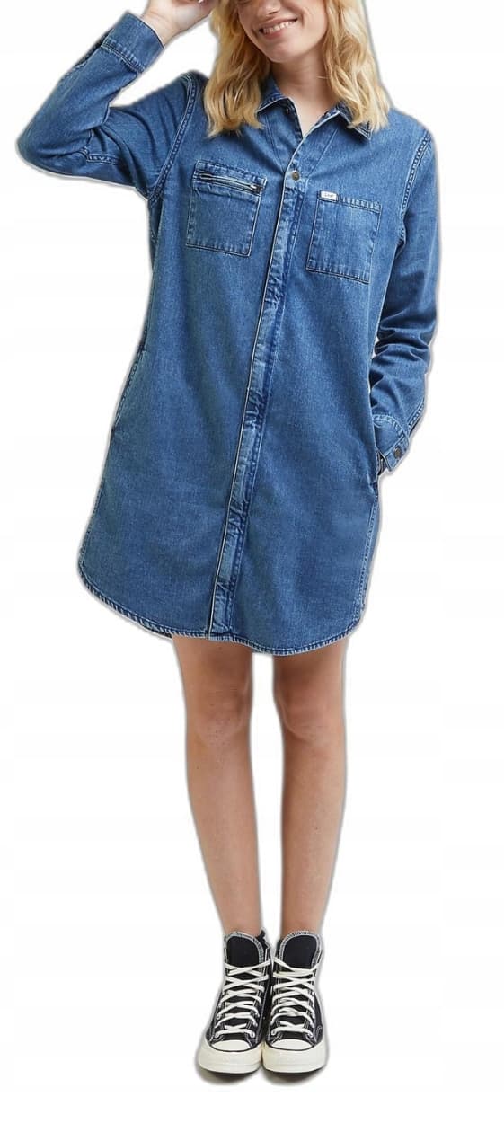 Lee UNIONALL KJOLE Hazy Indigo LIGE DENIMKJOLE OVERSIZE S