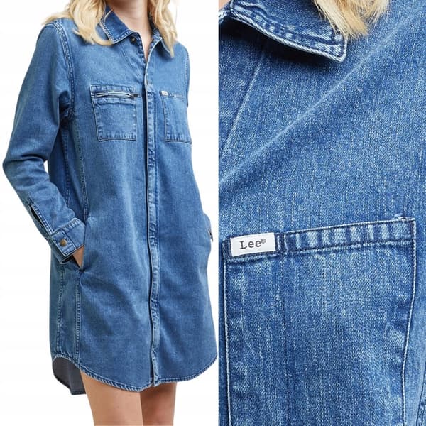 Lee UNIONALL KJOLE Hazy Indigo LIGE DENIMKJOLE OVERSIZE S