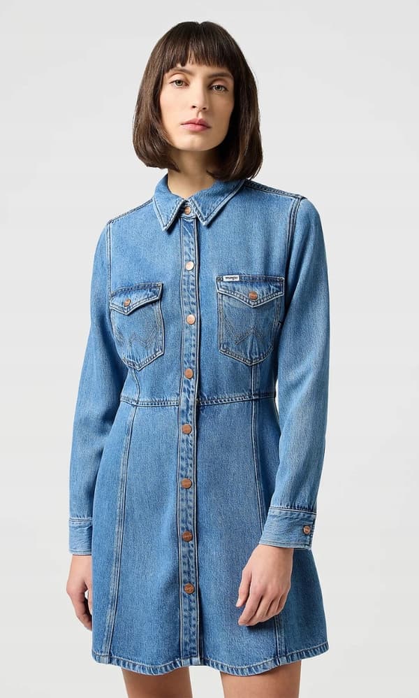 Wrangler A-LINE SKJORTEKJOLE Partners FLARED DENIMKJOLE S