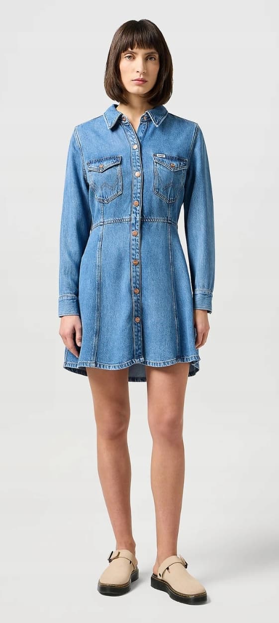 Wrangler A-LINE SKJORTEKJOLE Partners FLARED DENIMKJOLE S
