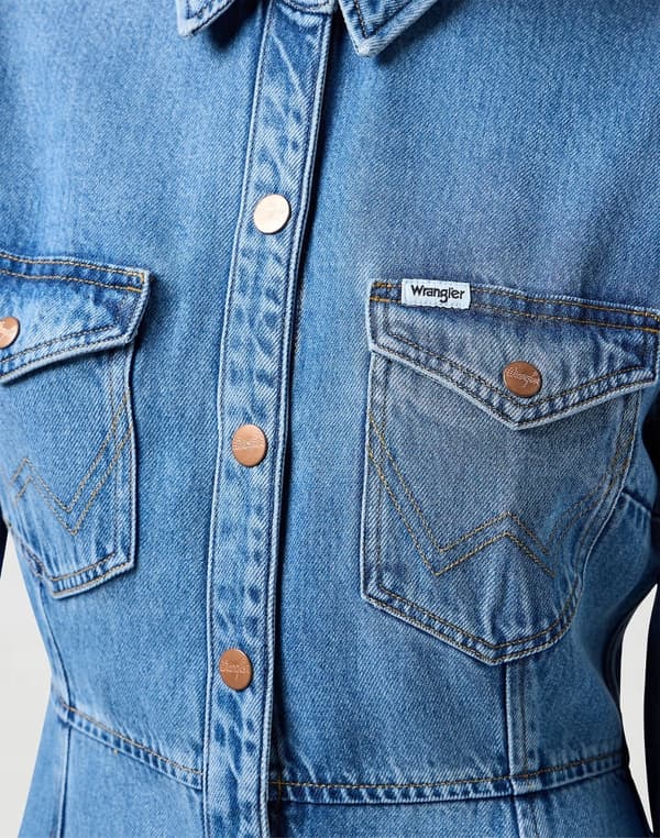 Wrangler A-LINE SKJORTEKJOLE Partners FLARED DENIMKJOLE S