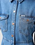Miniatyrbillede 6 af 8: Wrangler A-LINE SKJORTEKJOLE Partners FLARED DENIMKJOLE S