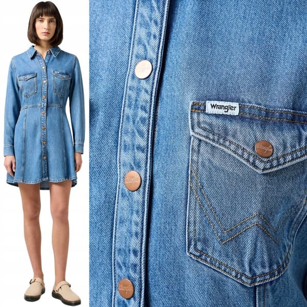 Wrangler A-LINE SKJORTEKJOLE Partners FLARED DENIMKJOLE S