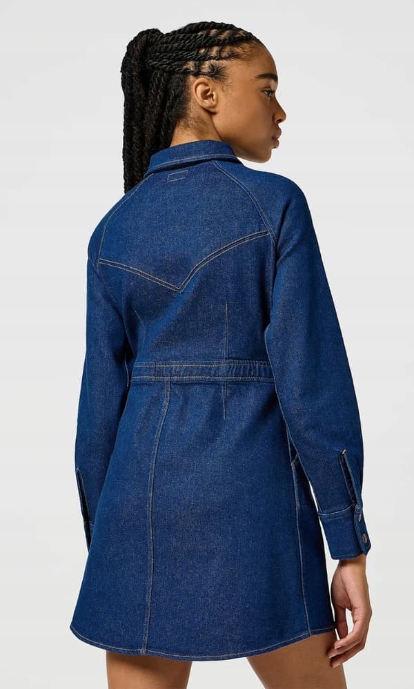 Wrangler SLIM FIT KJOLE Blå Bella FITTED NAVY DENIM KJOLE M