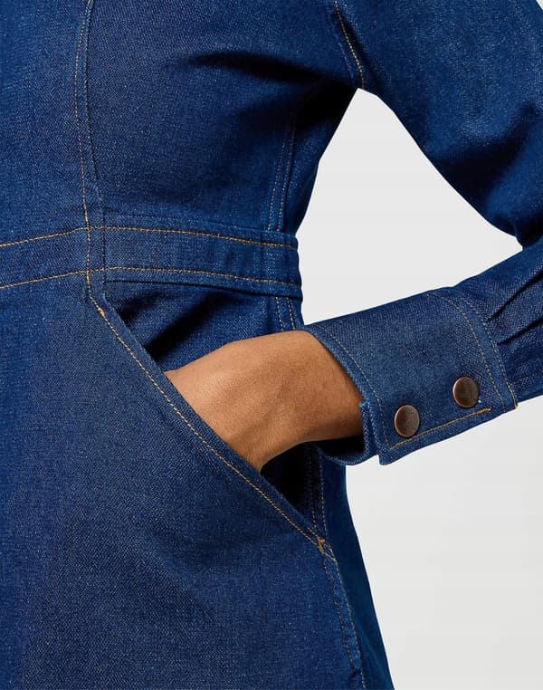 Wrangler SLIM FIT KJOLE Blå Bella FITTED NAVY DENIM KJOLE M