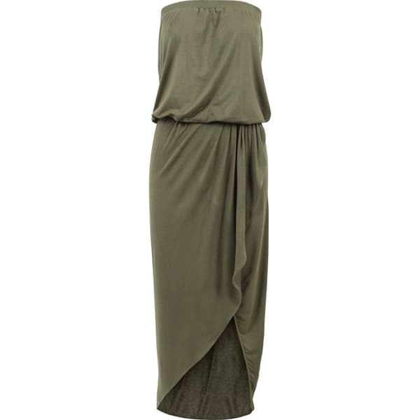 Bandeau klänning - URBAN CLASSICS - Viskos - Olivfärg - Kvinna - Asymmetrisk