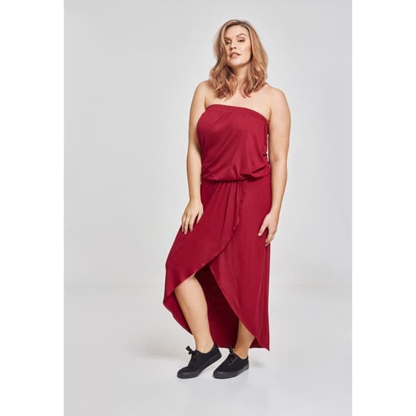 Bandeau klänning - URBAN CLASSICS - Viskos - Svart - Stora storlekar - Asymmetrisk
