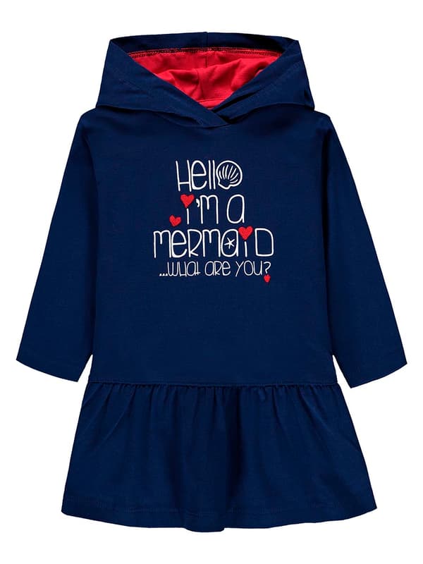 Tyttöjen pitkähihainen mekko, tummansininen, Kanz