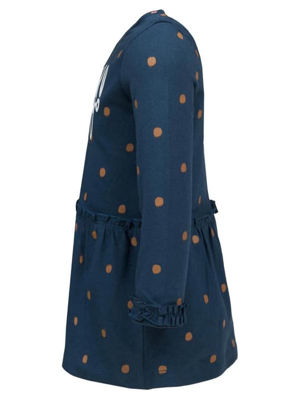 Lief-tyttöjen laivastonsininen pilkullinen mekko