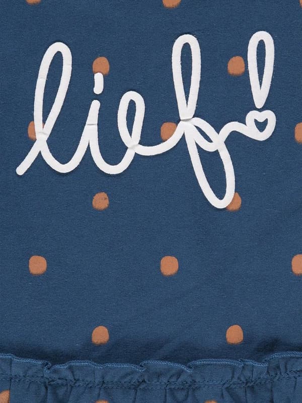 Lief-tyttöjen laivastonsininen pilkullinen mekko