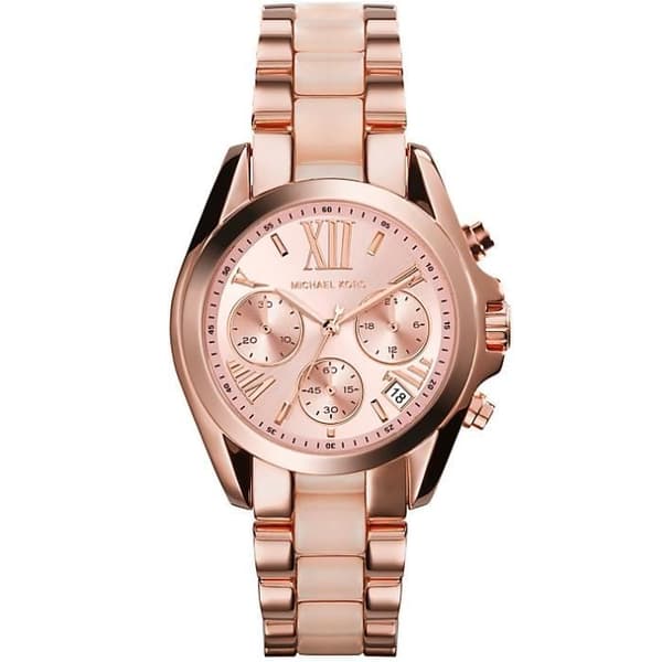 Bradshaw Chronograf Roséguld numrering toner av rosa Damklocka MK6066
