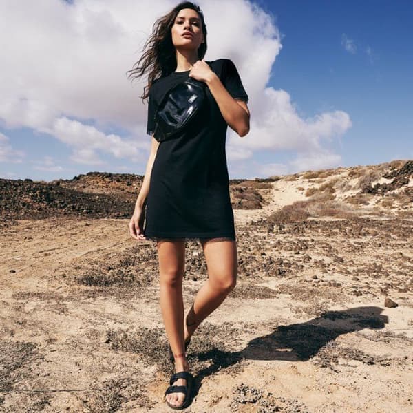 Urban Classics Dam - Boxy Lace Hem Klänning svart