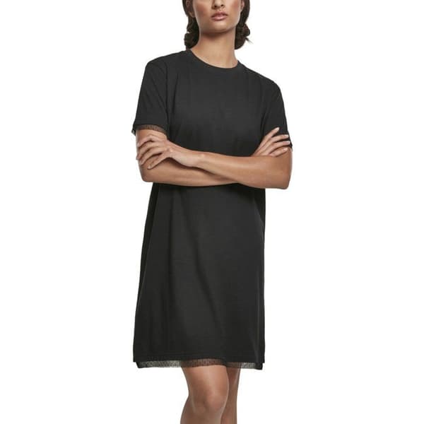 Urban Classics Dam - Boxy Lace Hem Klänning svart