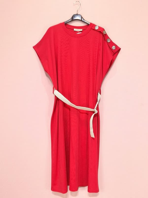 Agélii Fashion - Oversized kjole - flere farver - one size 40-46 Rød