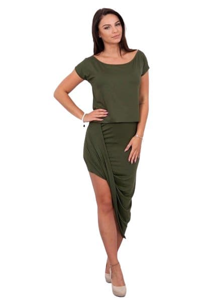 Dam Klänning Asymmetrisk Axeldesign Polyester Kort Kjol main image 0