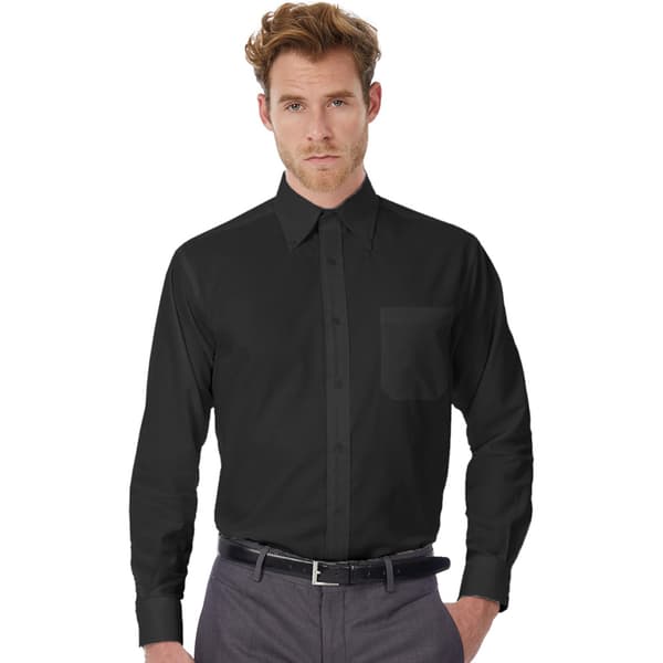 B&C Mens Oxford Long Sleeve Shirt / Mens Shirts