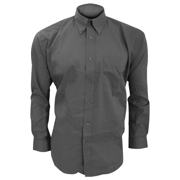 Kustom Kit Långärmad Oxford-skjorta med lång ärm för män