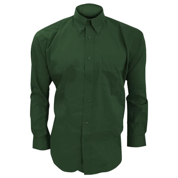 Kustom Kit Långärmad Oxford-skjorta med lång ärm för män