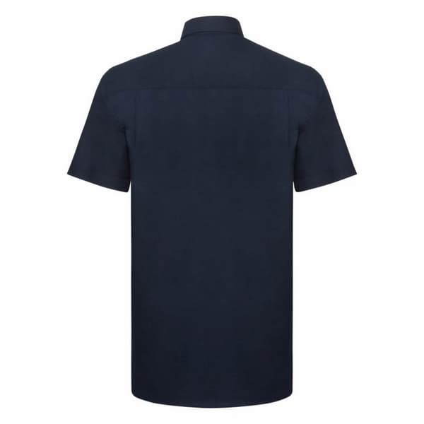 Russell Collection Mens Short Sleeve Easy Care Oxford Shirt