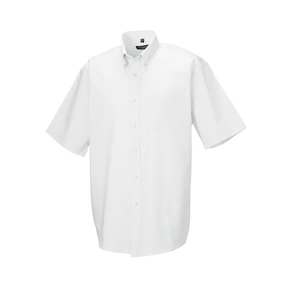 Russell Collection Mens Short Sleeve Easy Care Oxford Shirt