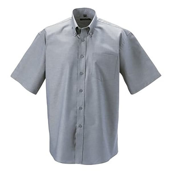 Russell Collection Mens Short Sleeve Easy Care Oxford Shirt
