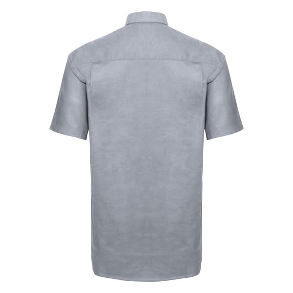 Russell Collection Mens Short Sleeve Easy Care Oxford Shirt