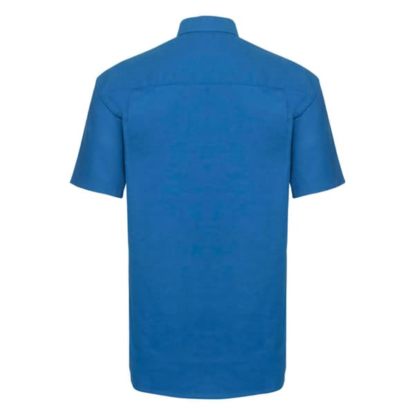 Russell Collection Mens Short Sleeve Easy Care Oxford Shirt
