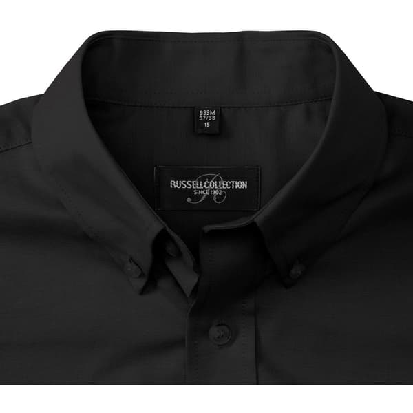 Russell Collection Mens Short Sleeve Easy Care Oxford Shirt