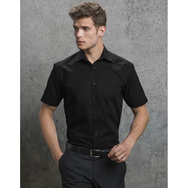 Russell Collection Mens Short Sleeve Easy Care Oxford Shirt