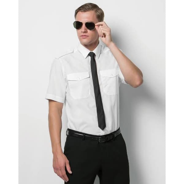 Kustom Kit Mens Short Sleeve Pilot Shirt