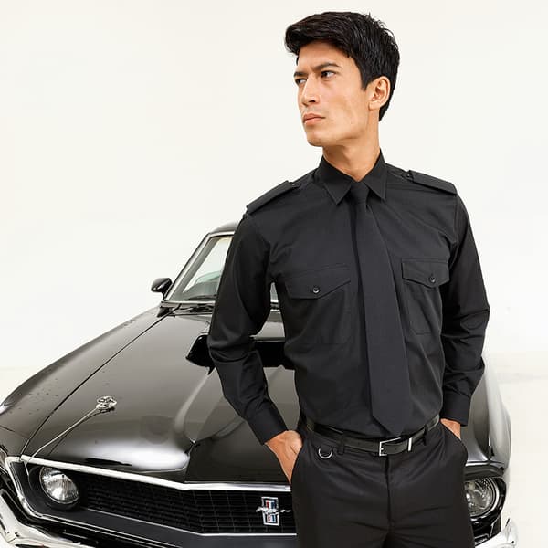 Premier Mens Long Sleeve Pilot Plain Work Shirt