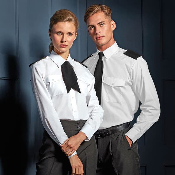 Premier Långärmad pilot vanlig arbetsskjorta för män med lång ärm