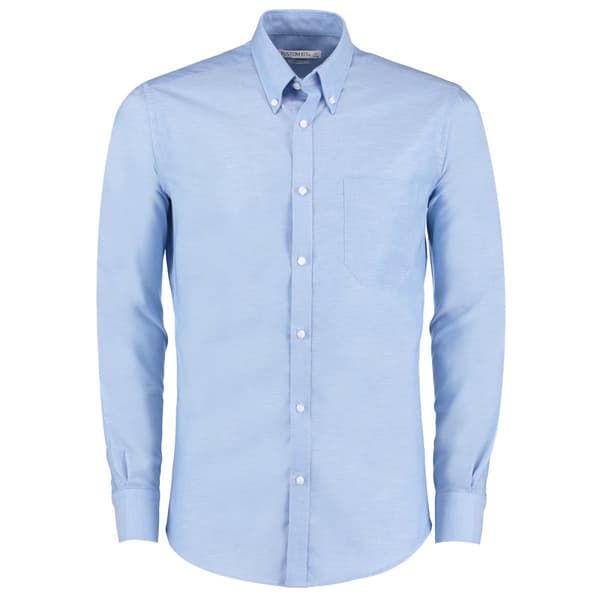 Kustom Kit Mens Slim Fit Stretch Long Sleeve Oxford Shirt