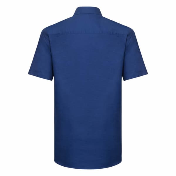 Russell Collection Mens Short Sleeve Easy Care Tailored Oxford Shirt