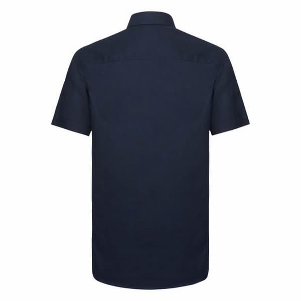 Russell Collection Mens Short Sleeve Easy Care Tailored Oxford Shirt
